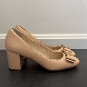 Cole Haan Nude Block Heel Pumps